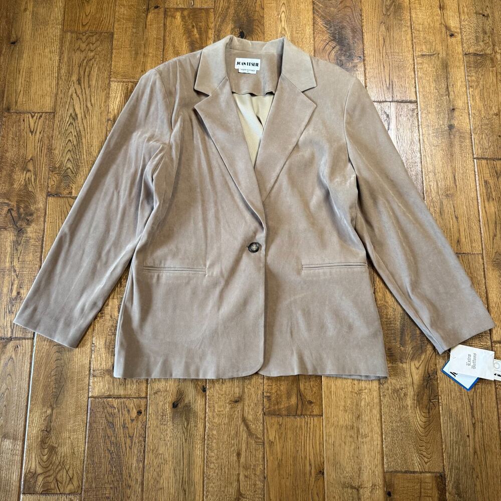 VTG Joan Leslie 3pc Skirt & Pants Beige Khaki Suit Womens Size 16 NWT Business - Picture 3 of 16